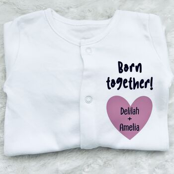 Personalised Twin Baby Grows | Twin Gifts, 7 of 9