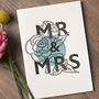'Mr And Mrs' Botanical Letterpress Card, thumbnail 1 of 3