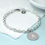 Sterling Silver Bracelet With Initial Disc, thumbnail 1 of 4