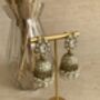 Antique Gold Pearl Jhumki Indian Earrings, thumbnail 1 of 6
