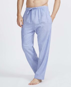 Men's Staffordshire Blue Flannel Pyjama Trousers, 3 of 5