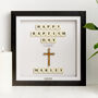 Personalised Wooden Cross Baptism Keepsake Frame With Scrabble, thumbnail 6 of 9