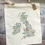 Illustrated Tote Bag, Floral Map Of The UK And Ireland, thumbnail 1 of 9