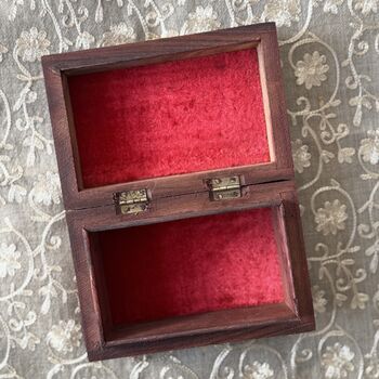 Wooden Jewellery Storage Box, Indian Trinket Box, 9 of 12