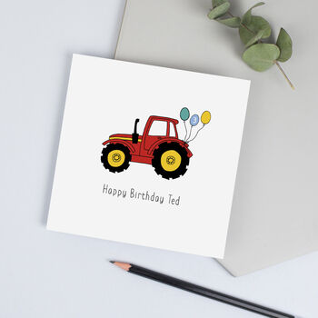 Tractor Birthday Card With Personalised Name And Age, 2 of 5