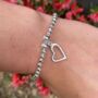 Friendship Bracelet Silver Heart Stretch Bracelet, thumbnail 3 of 9