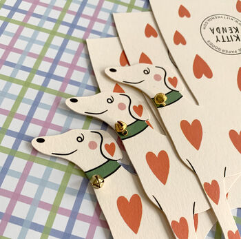 Shaped Whippet Greyhound Loveheart Card, 2 of 3