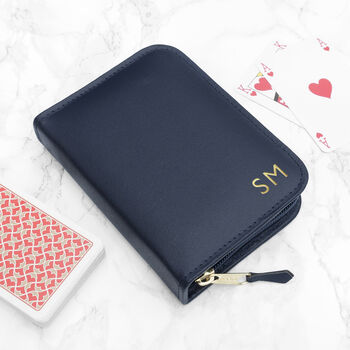 Personalised Leather Double Playing Cards Case, 10 of 12