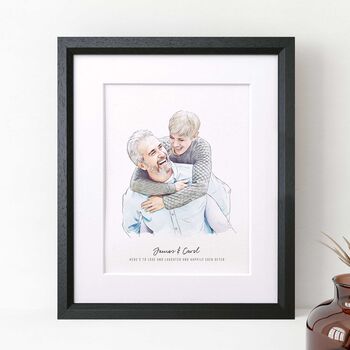 Personalised Family Line Portrait For Birthday Presents, 7 of 11