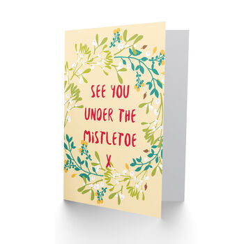 See You Under Mistletoe Christmas Card, 2 of 4