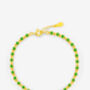 Emerald Green Charm Bracelet 18ct Gold Plated, thumbnail 2 of 4