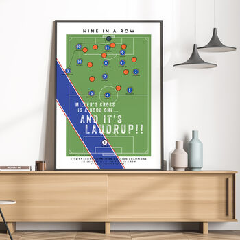 Rangers Nine In A Row Laudrup Goal Poster, 4 of 8