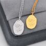 Violet Flower Oval Pendant Necklace In Sterling Silver, thumbnail 5 of 10