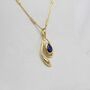 Blue Sapphire Gold Pendant, thumbnail 4 of 7