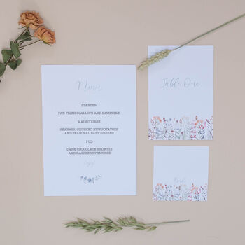 Boho Natural Wedding Tented Place Setting Card, 2 of 2