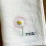 Personalised Hand Embroidered Floral Date Napkin, thumbnail 3 of 5