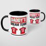 Daddys Dream Team Football Mug Dad Gift Fathers Day, thumbnail 6 of 10