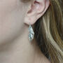 Handmade Textured Sterling Silver Leaf Earrings, thumbnail 5 of 9