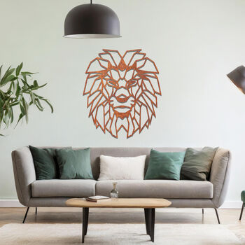 Bold Metal Lion Wall Artwork Symbolising Strength Courage And Leadership, 8 of 11