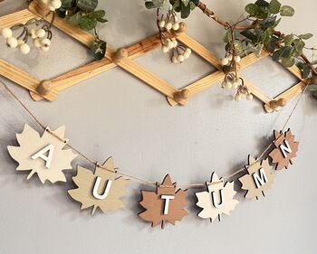 Autumn Bunting Wooden Autumnal Home Decoration Garland, 2 of 12