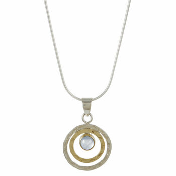 Infinity Universe Moonstone Hammered Silver Necklace, 4 of 10