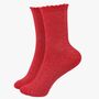 Women's Glitter Socks Bright Red, thumbnail 2 of 3