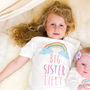 Personalised Rainbow Big Sister Girls Top / T Shirt, thumbnail 1 of 3