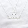 Personalised Bar And Disc Necklace Set, thumbnail 6 of 8