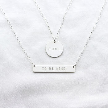 Personalised Bar And Disc Necklace Set, 6 of 8