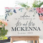 Peony Welcome To The Wedding Sign In White Acrylic, thumbnail 3 of 4