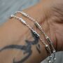 Peridot, Blue Topaz Silver Chain Bracelet, thumbnail 7 of 11