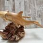 Hand Carved Wooden Dolphin Pair Sculpture Ornament, thumbnail 11 of 12