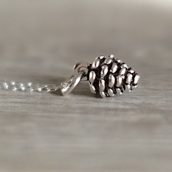 Tiny Pine Cone Charm Necklace, 4 of 12