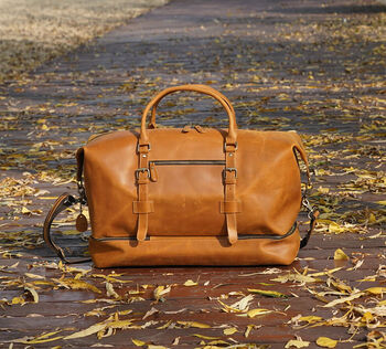 Genuine Leather Duffel With Suit Compartment, 4 of 12