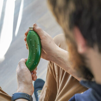 Novelty Gherkin Hip Flask In Stainless Steel Christmas Gift For Him Or Her, 2 of 4