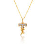 Gold Plated T Initial Necklace With Mother Of Pearl, thumbnail 1 of 6
