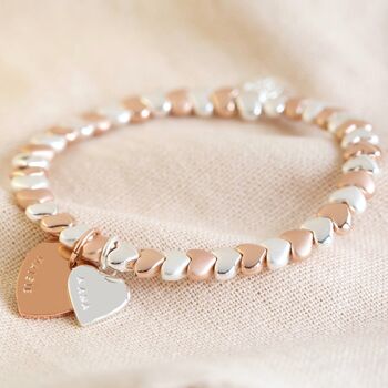 Personalised Beaded Hearts Bracelet, 6 of 8