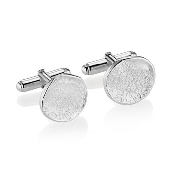 Silver Organic Dog Nose Print Cufflinks, 2 of 8