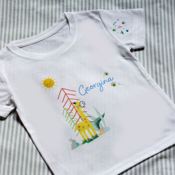 Personalised Children's Giraffe Themed T Shirt, 2 of 5