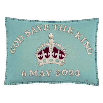 God Save The King Wool Coronation Cushion, 4 of 5