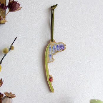 English Bluebell Hanging Wooden Decoration, 8 of 10