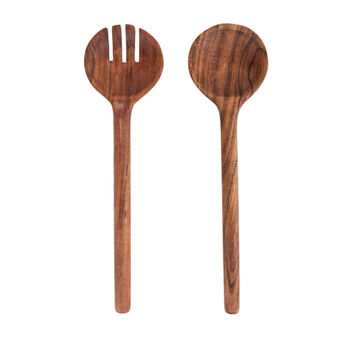 Acacia Salad Server Set Of Two Wooden Utensils, 2 of 2