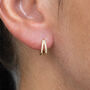 Omega Crystal Huggie Hoops, thumbnail 1 of 6