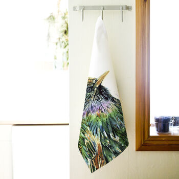 Inky Starling Tea Towel, 5 of 7