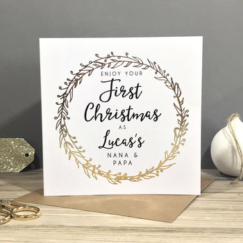 'First Christmas As Grandparents' Foiled Card, 2 of 5