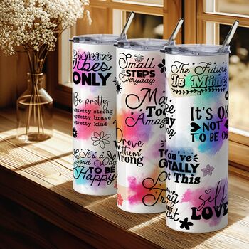 Inspirational Quotes Travel Mug Uplifting Mindfulness Tumbler, 4 of 8
