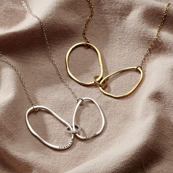 Fine Organic Personalised Interlinking Hoops Necklace, 6 of 9