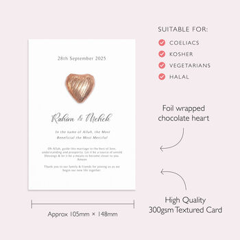 Chocolate Islamic Nikkah Mehndi Personalised Favours, 4 of 4