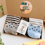 Cat Lover Gift, Set Of Two Cat Socks In A Box, Pocket Hug Gift Box, thumbnail 1 of 9