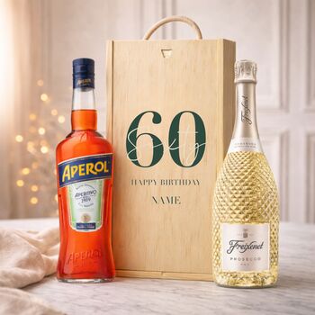 Personalised 60th Birthday Aperitif Gift Set With Custom Lid, 3 of 11